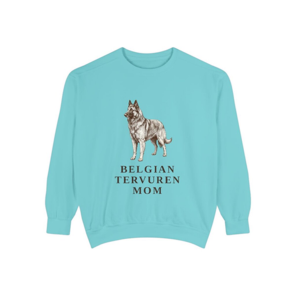 belgian-tervuren-sweatshirt-mom-chalky-mint Belgian Tervuren Mom Sweatshirt, Chalky Mint, front view