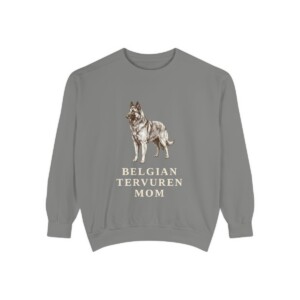 Belgian Tervuren Mom Sweatshirt, Grey, front view
