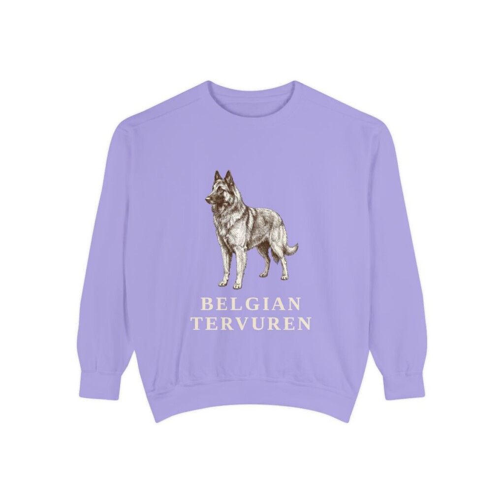 belgian-tervuren-sweatshirt-violet Belgian Tervuren Sweatshirt, Violet, front view
