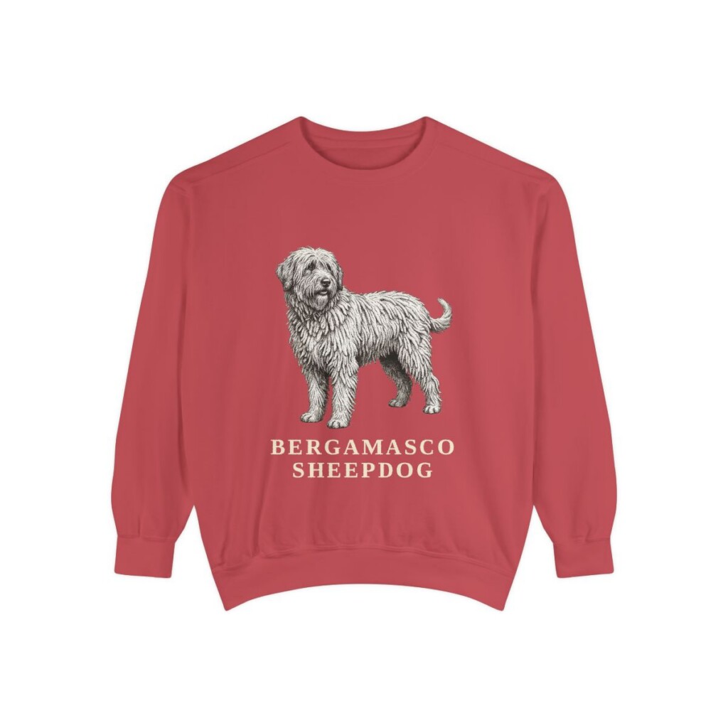 Bergamasco Sheepdog Sweatshirt, Crimson, front view