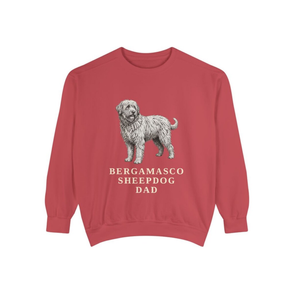 Bergamasco Sheepdog Dad Sweatshirt, Crimson, front view