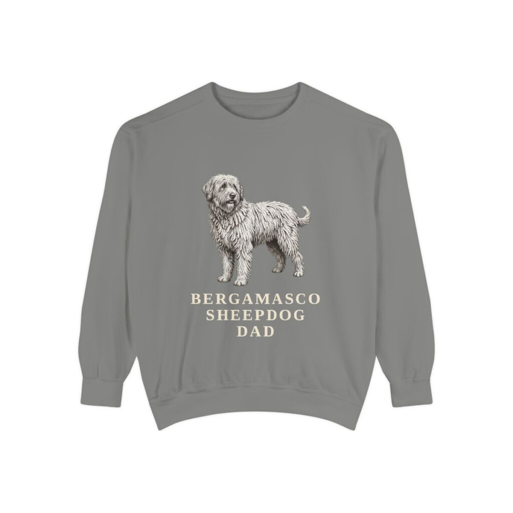 Bergamasco Sheepdog Dad Sweatshirt, Grey, front view