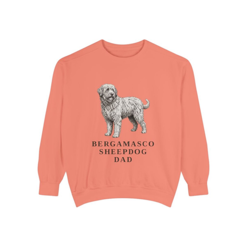 Bergamasco Sheepdog Dad Sweatshirt, Terracotta, front view