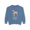 bergamasco-sheepdog-sweatshirt-humor-blue-jean Bergamasco Sheepdog Humor Sweatshirt, Blue Jean, front view