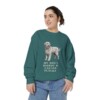 bergamasco-sheepdog-sweatshirt-humor-blue-spruce-person-2-front Bergamasco Sheepdog Humor Sweatshirt, Blue Spruce, person 2 front