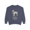 bergamasco-sheepdog-sweatshirt-humor-denim Bergamasco Sheepdog Humor Sweatshirt, Denim, front view