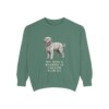 bergamasco-sheepdog-sweatshirt-humor-light-green Bergamasco Sheepdog Humor Sweatshirt, Light Green, front view