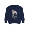 bergamasco-sheepdog-sweatshirt-humor-true-navy Bergamasco Sheepdog Humor Sweatshirt, True Navy, front view