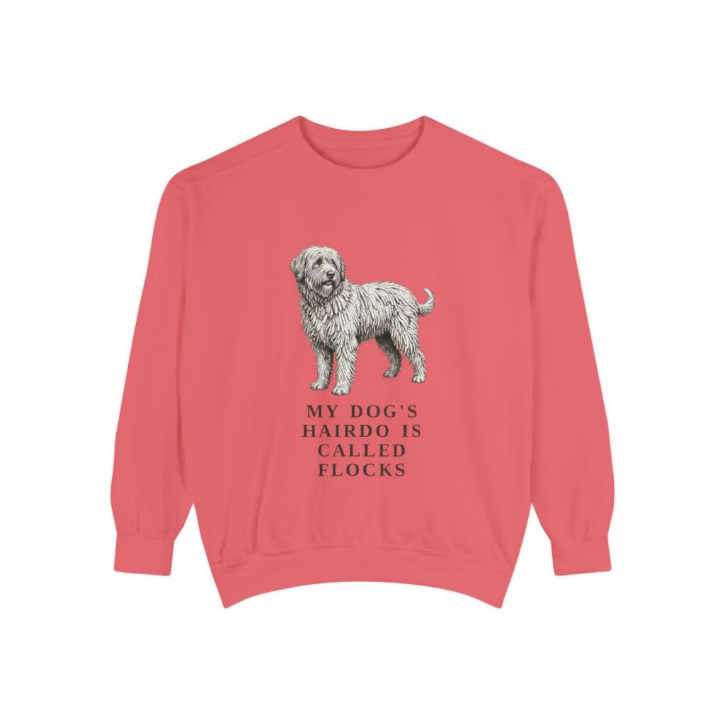 bergamasco-sheepdog-sweatshirt-humor-watermelon Bergamasco Sheepdog Humor Sweatshirt, Watermelon, front view