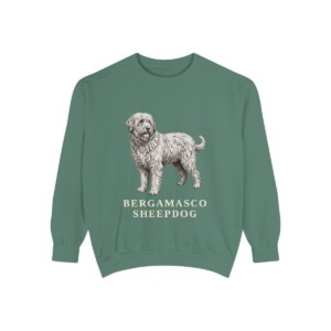 Bergamasco Sheepdog Sweatshirt, Light Green, front view