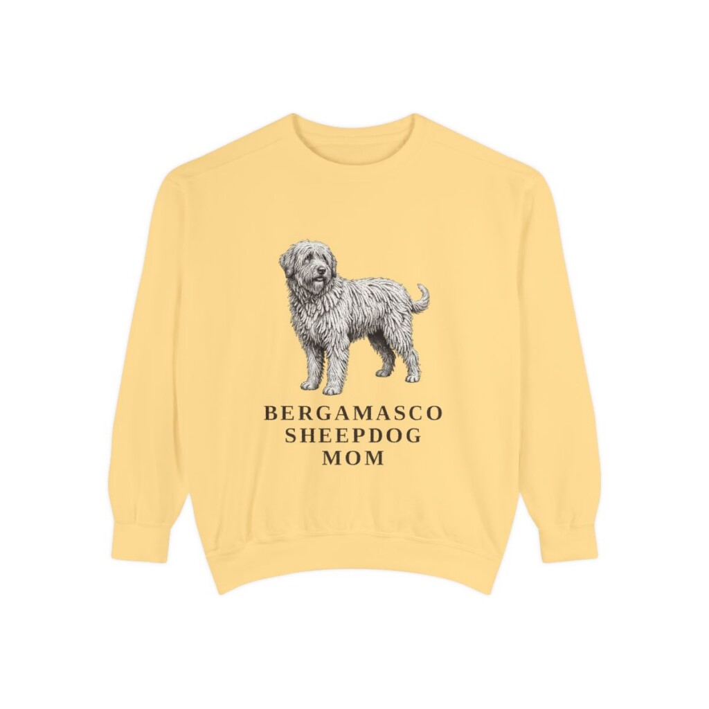 Bergamasco Sheepdog Mom Sweatshirt, Butter, front view