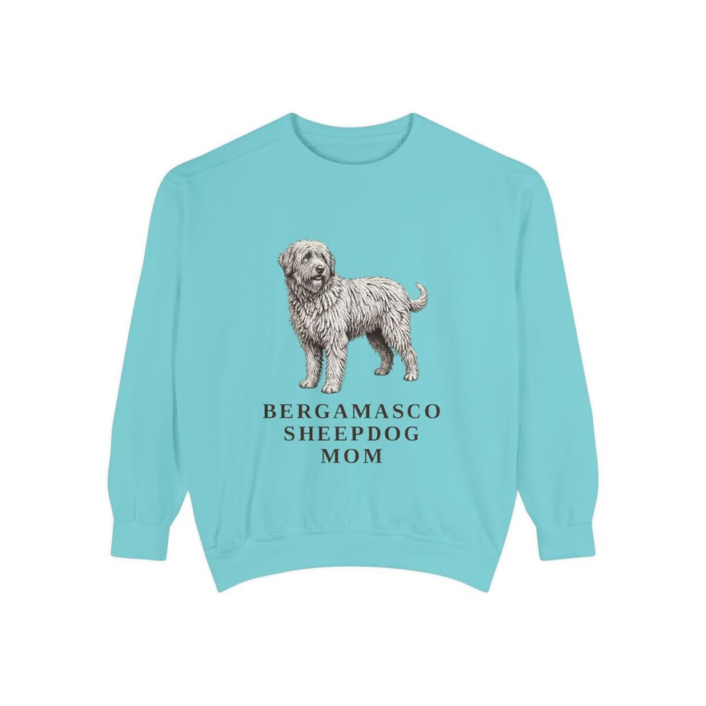 Bergamasco Sheepdog Mom Sweatshirt, Chalky Mint, front view