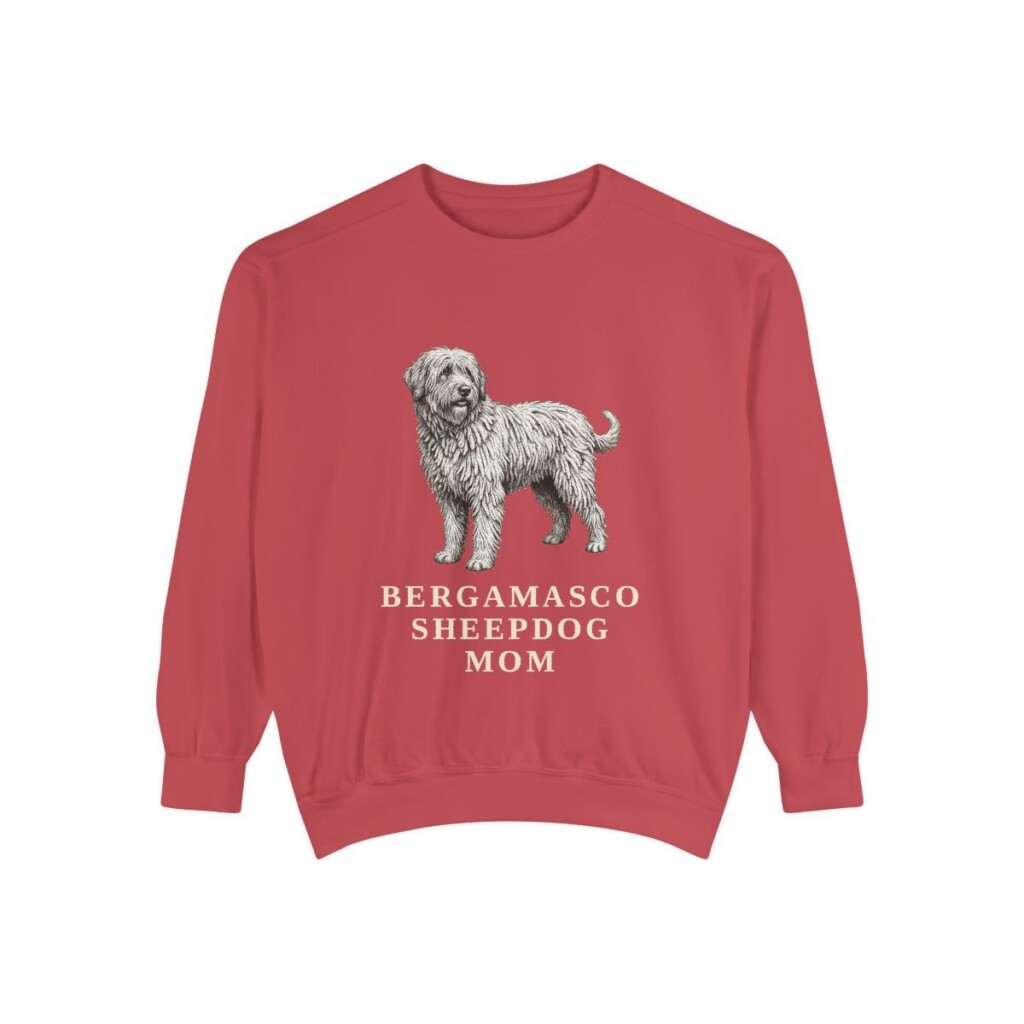 Bergamasco Sheepdog Mom Sweatshirt, Crimson, front view