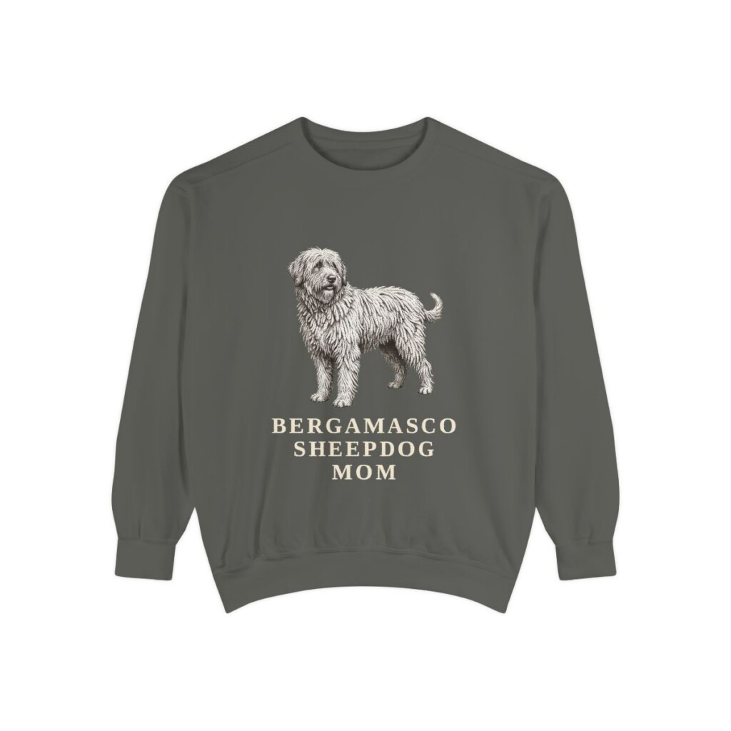 Bergamasco Sheepdog Mom Sweatshirt, Pepper, front view