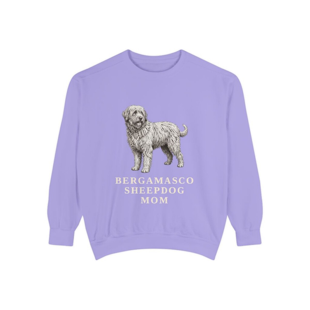 Bergamasco Sheepdog Mom Sweatshirt, Violet, front view
