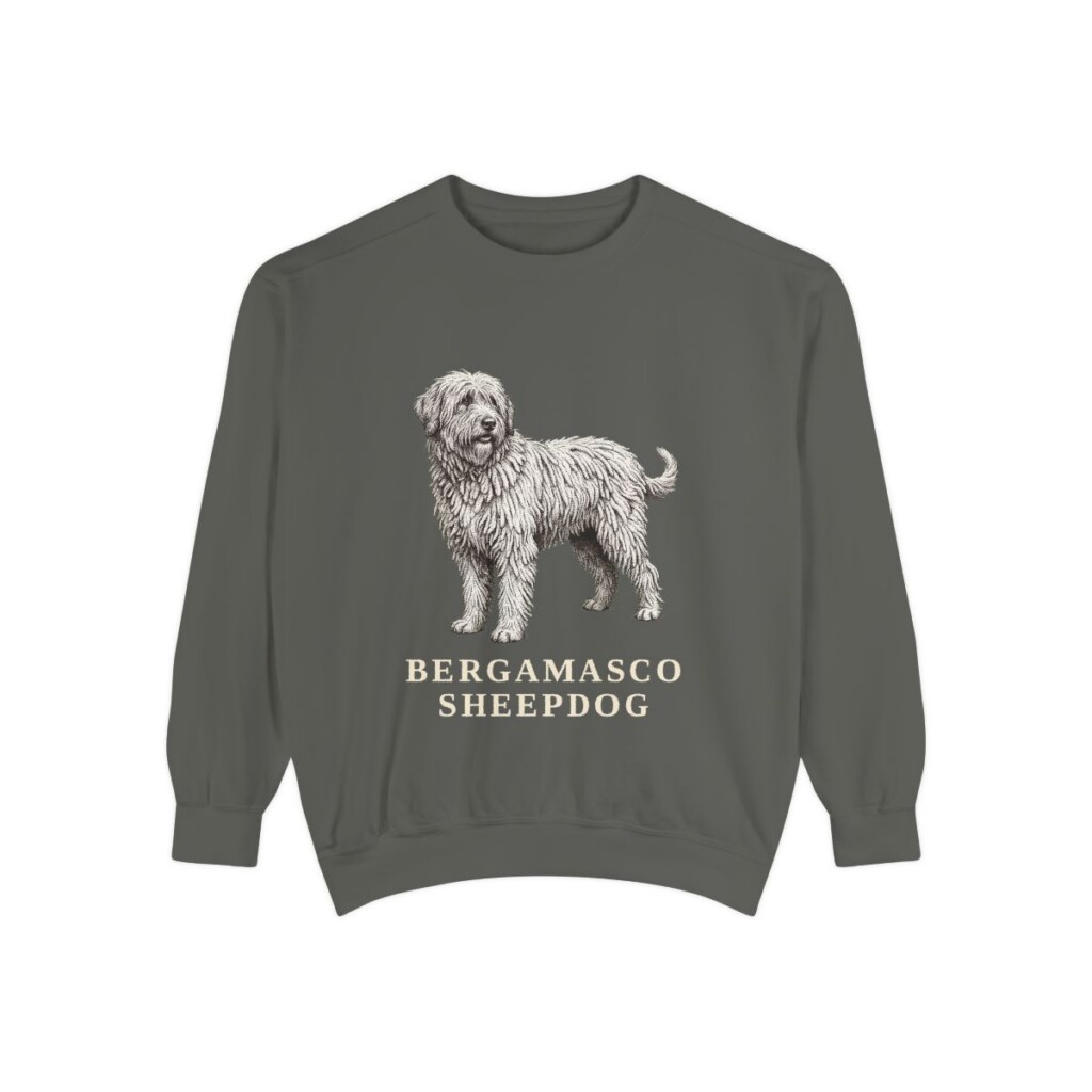 Bergamasco Sheepdog Sweatshirt, Pepper, front view