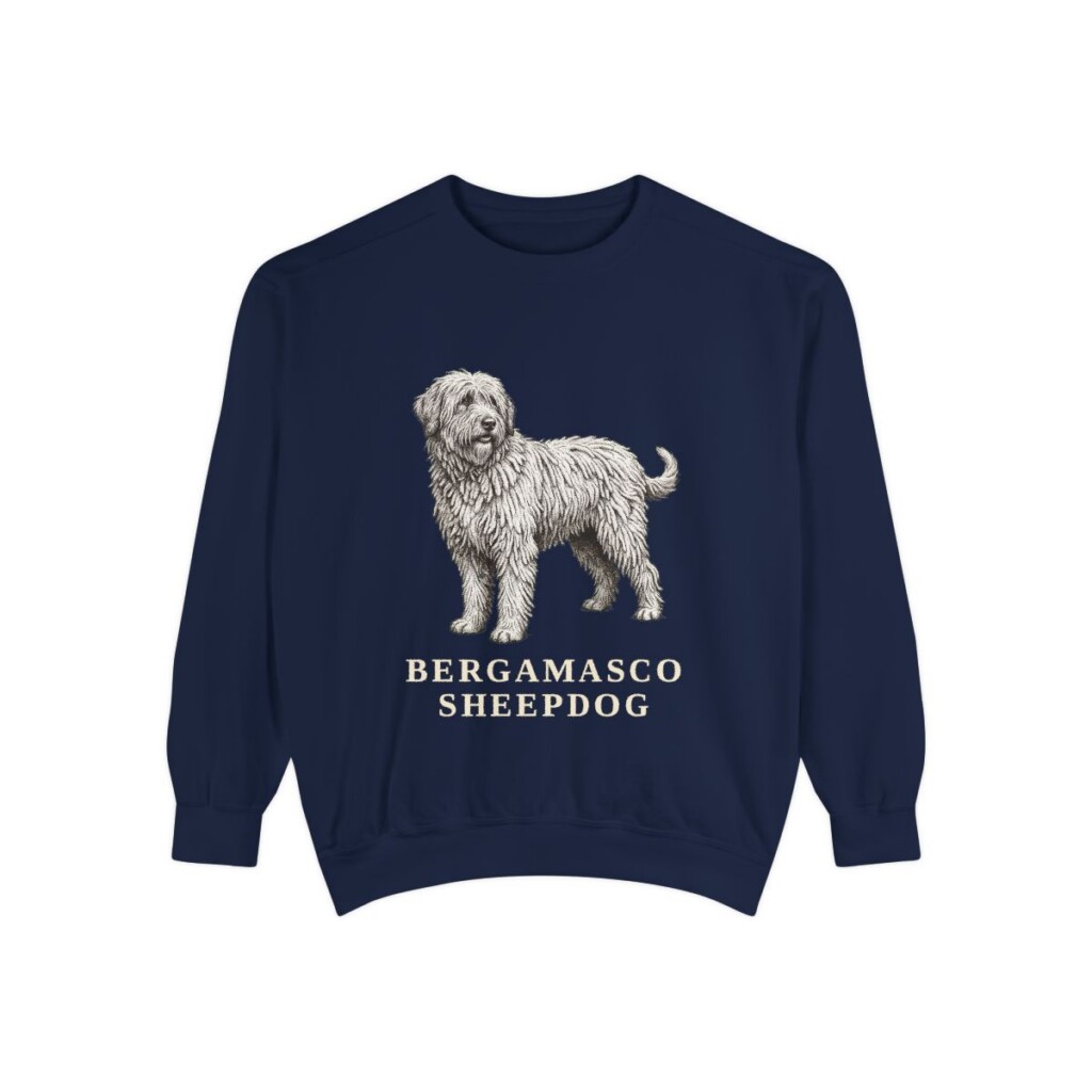 Bergamasco Sheepdog Sweatshirt, True Navy, front view