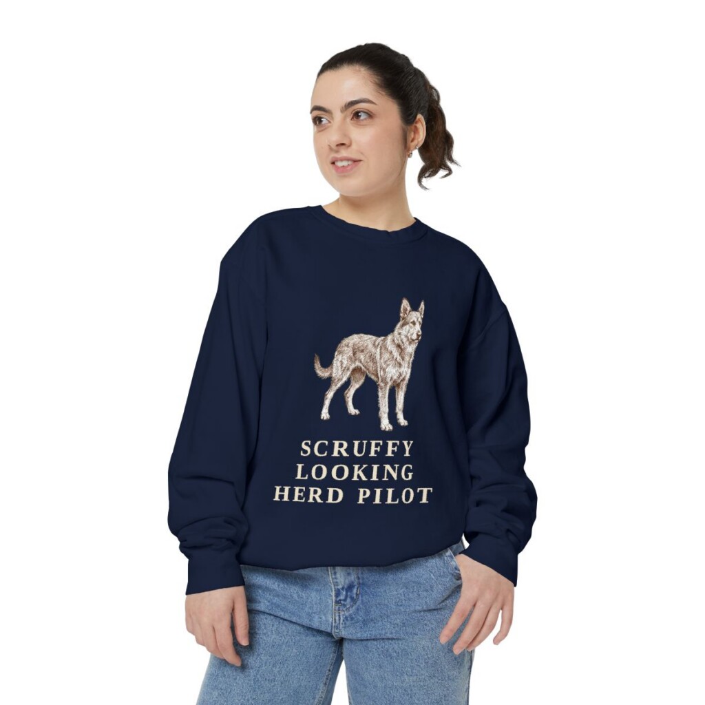 Berger Picard Humor Sweatshirt, True Navy, person 2 front