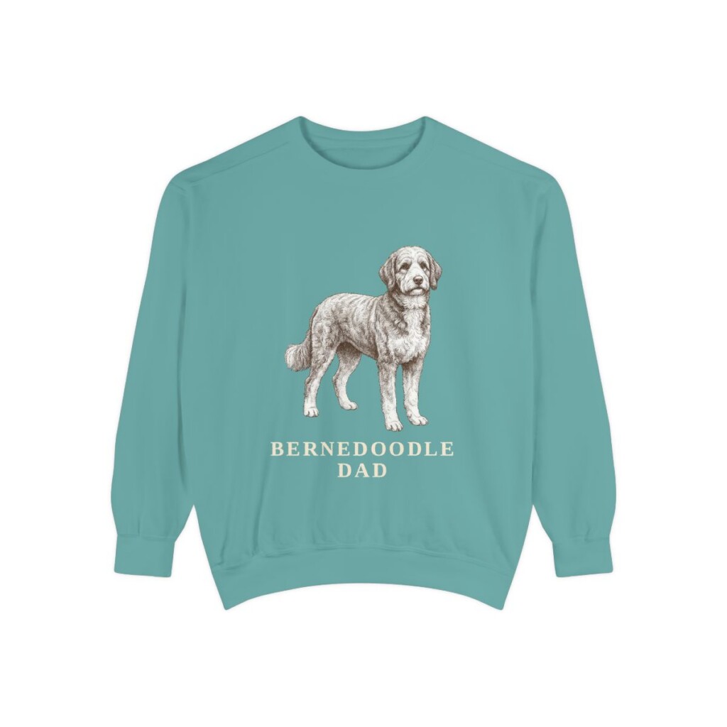 Bernedoodle Dad Sweatshirt, Seafoam, front view