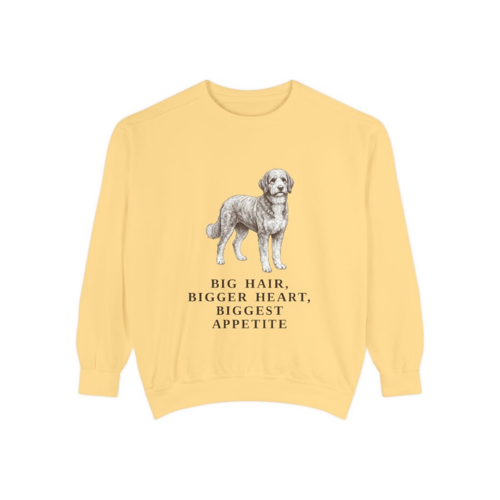 Bernedoodle Humor Sweatshirt, Butter, front view
