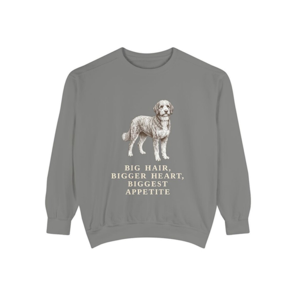Bernedoodle Humor Sweatshirt, Grey, front view