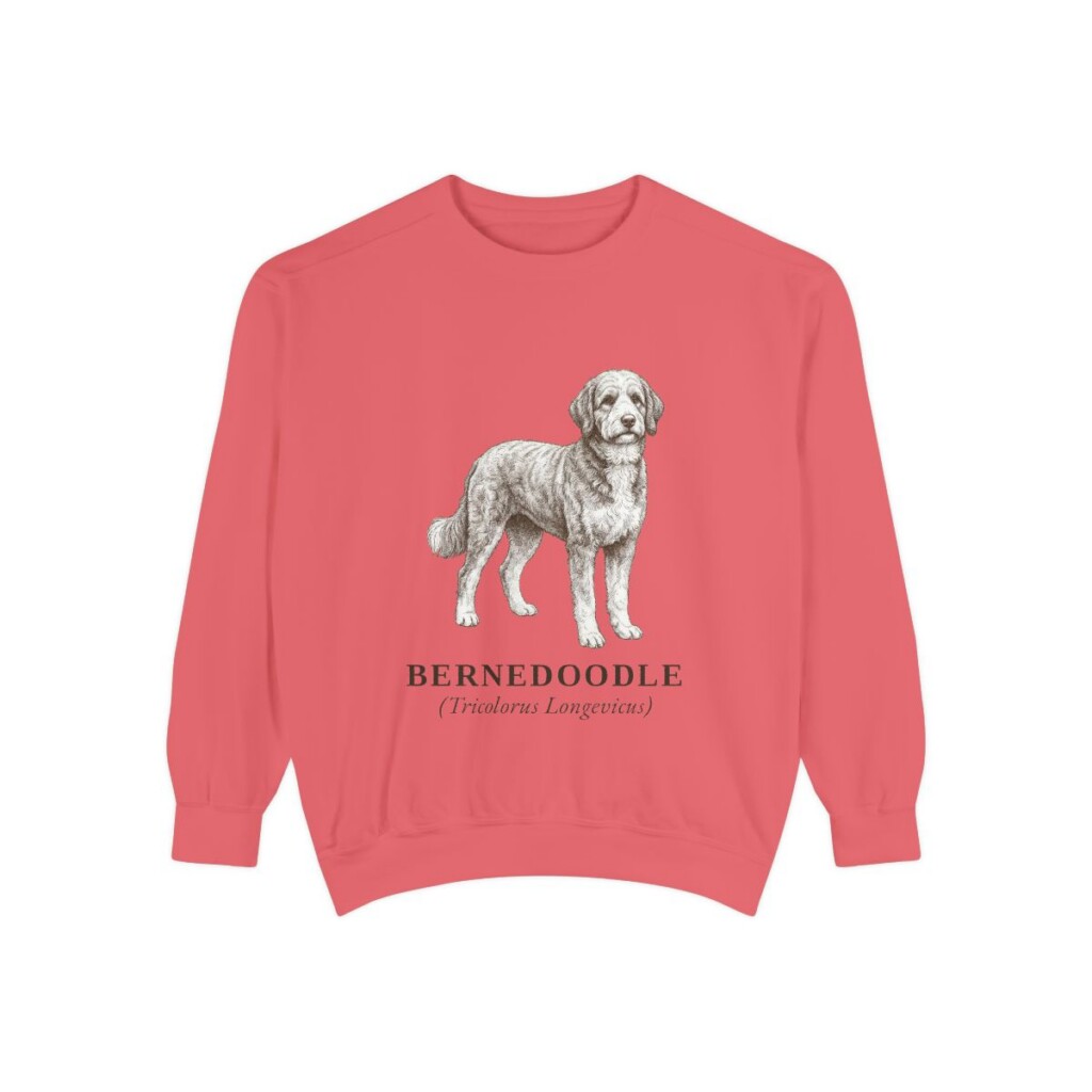 Bernedoodle Latin Sweatshirt, Watermelon, front view
