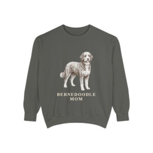 Bernedoodle Mom Sweatshirt, Pepper, front view