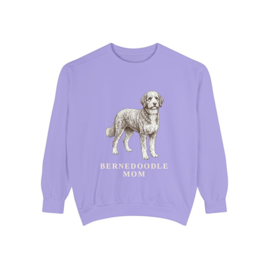 Bernedoodle Mom Sweatshirt, Violet, front view