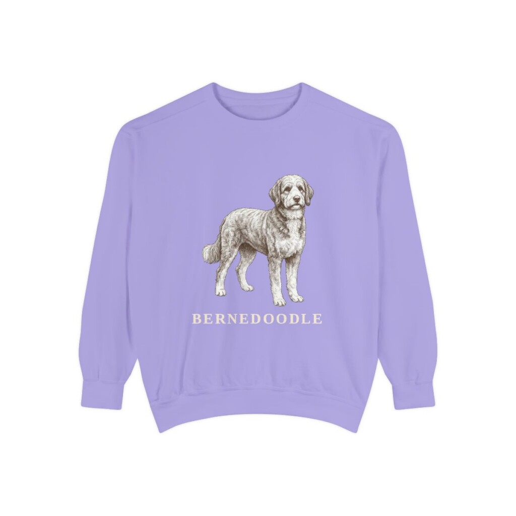 Bernedoodle Sweatshirt, Violet, front view