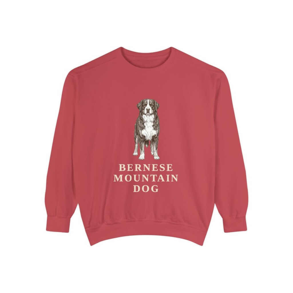 bernese-mountain-dog-sweatshirt-crimson Bernese Mountain Dog Sweatshirt, Crimson, front view