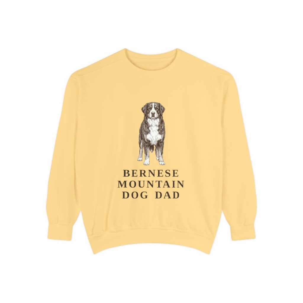 Bernese Mountain Dog Dad Sweatshirt, Butter, front view