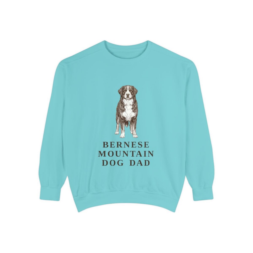 Bernese Mountain Dog Dad Sweatshirt, Chalky Mint, front view