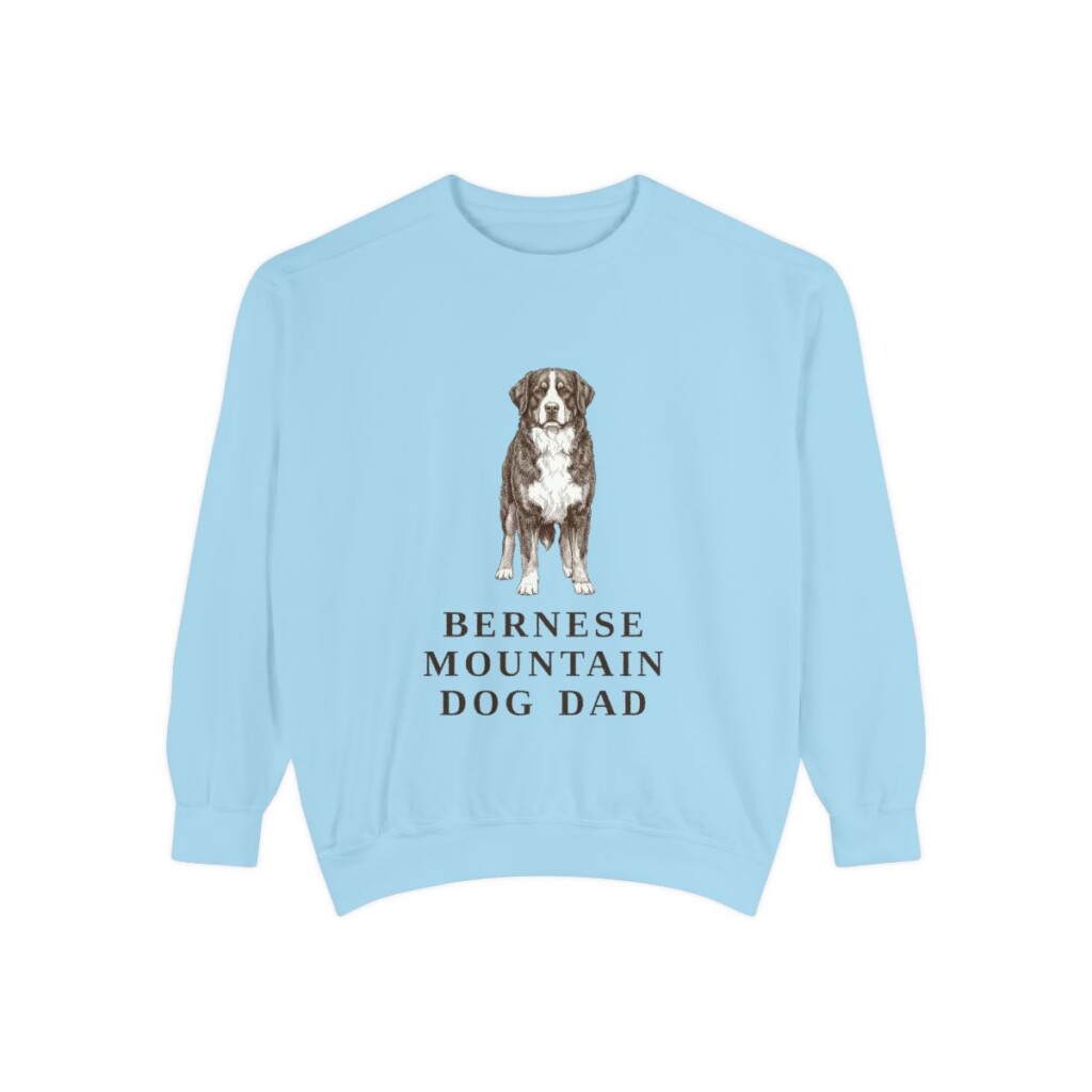 Bernese Mountain Dog Dad Sweatshirt, Chambray, front view