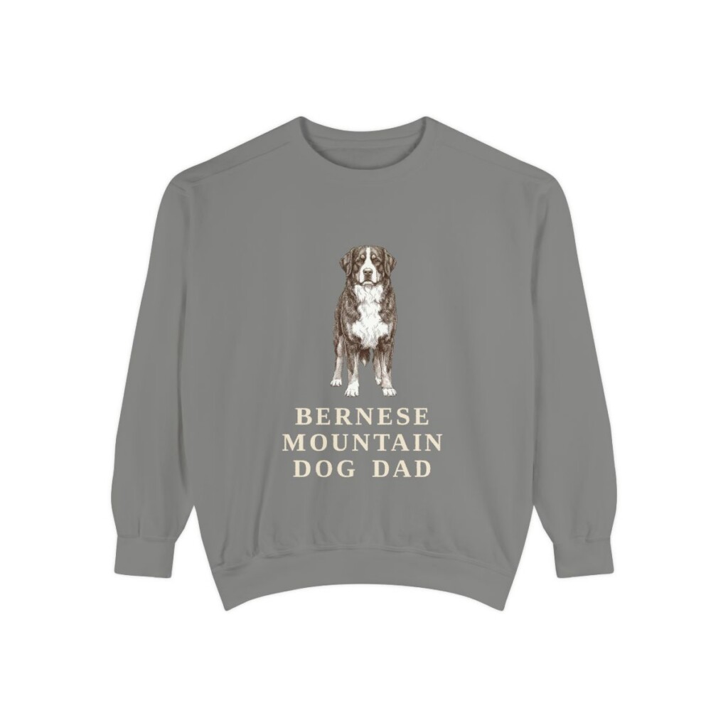 Bernese Mountain Dog Dad Sweatshirt, Grey, front view