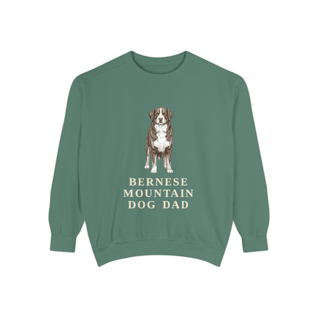 Bernese Mountain Dog Dad Sweatshirt, Light Green, front view
