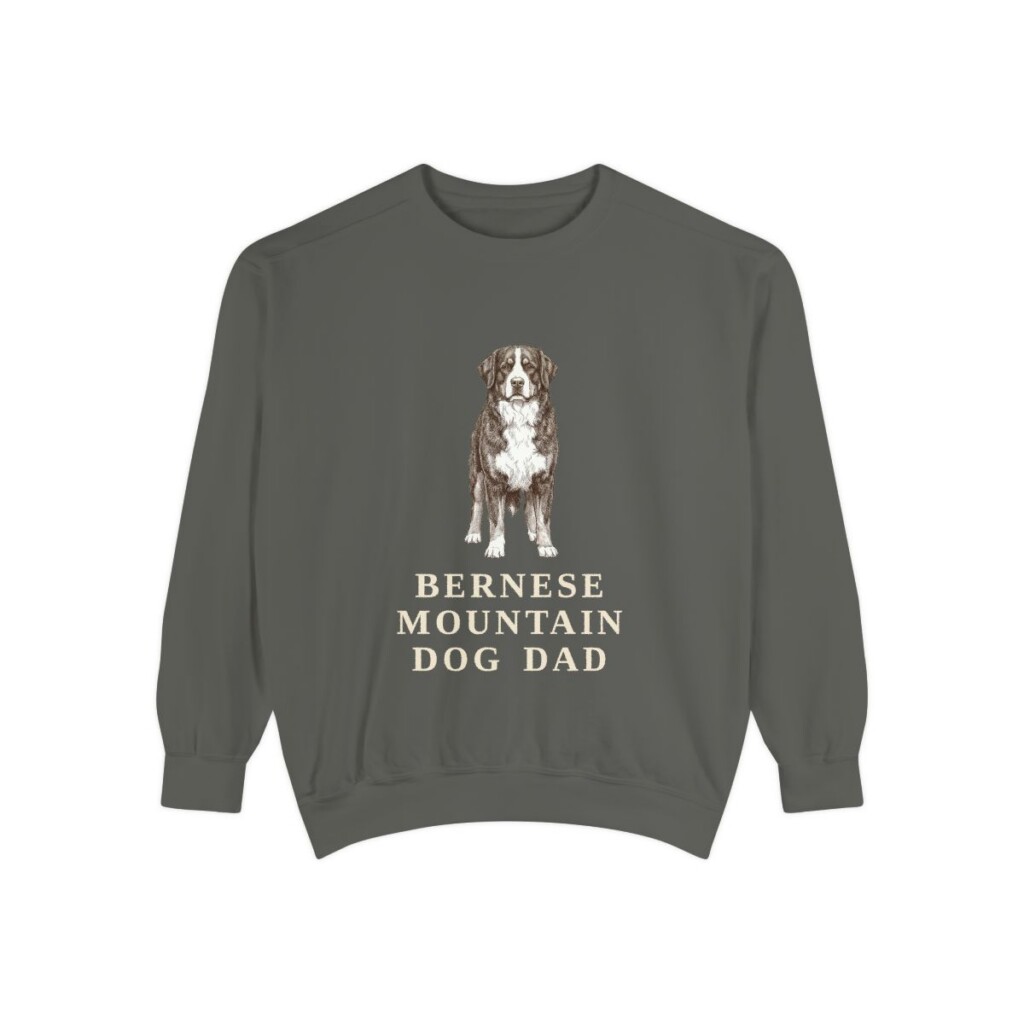 Bernese Mountain Dog Dad Sweatshirt, Pepper, front view