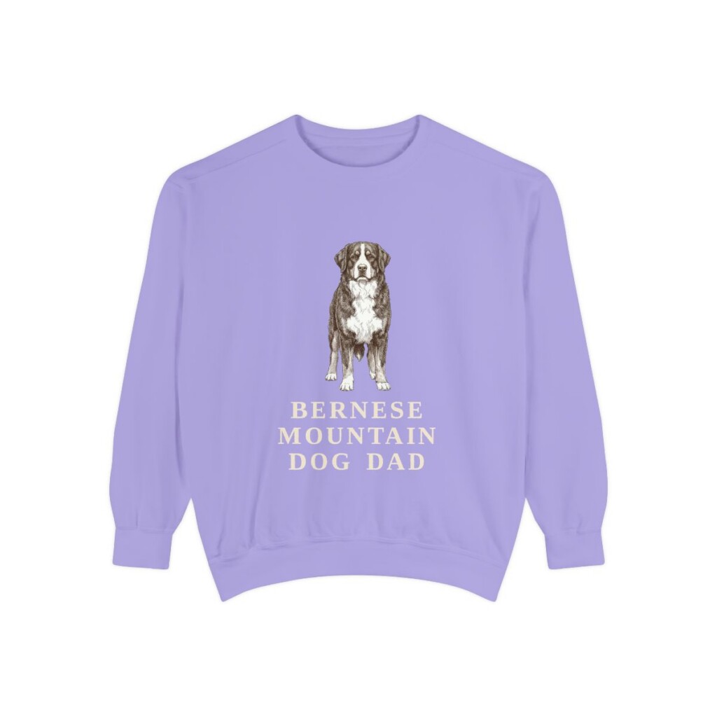 Bernese Mountain Dog Dad Sweatshirt, Violet, front view