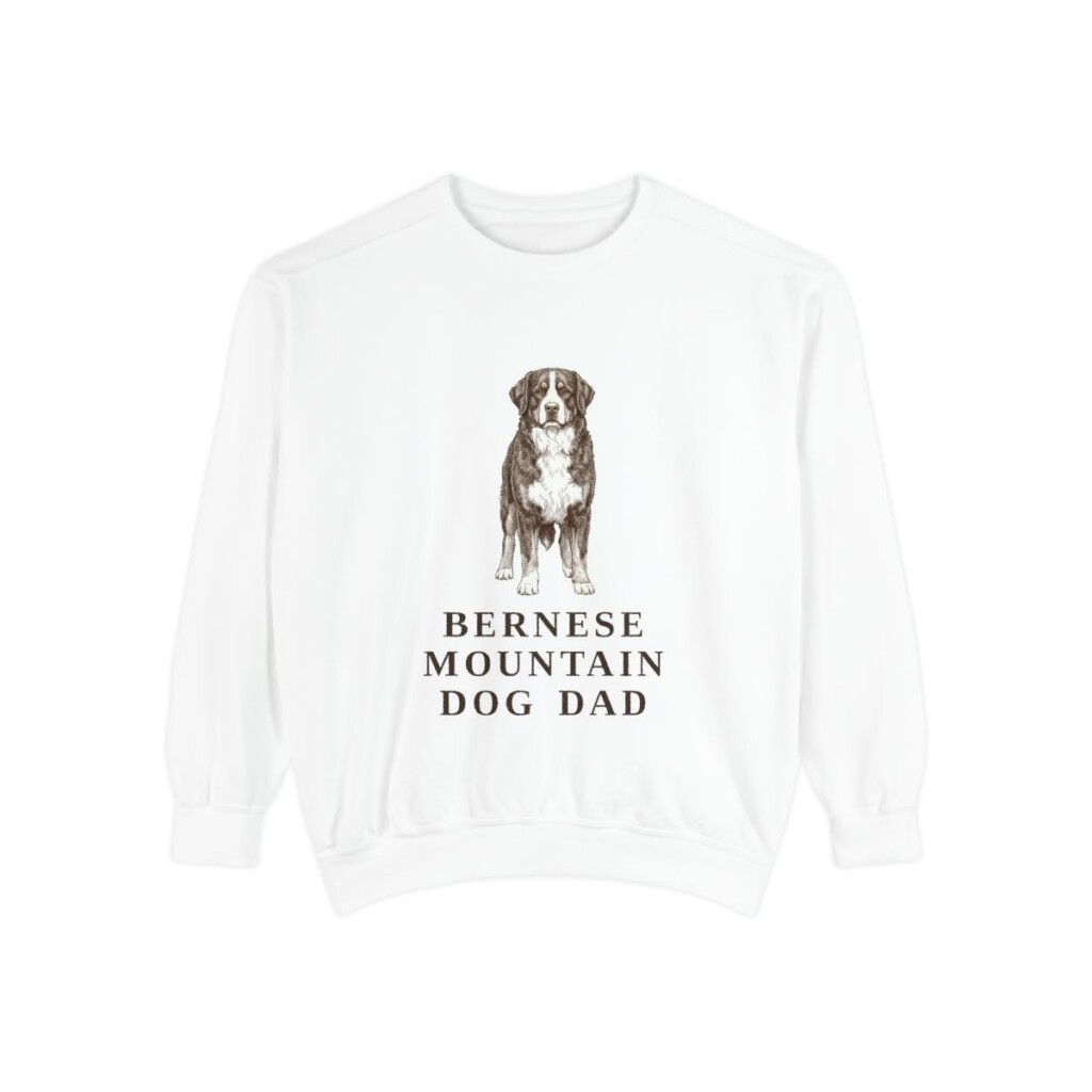 Bernese Mountain Dog Dad Sweatshirt, White, front view