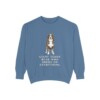 Bernese Mountain Dog Humor Sweatshirt, Blue Jean, front view