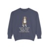Bernese Mountain Dog Humor Sweatshirt, Denim, front view