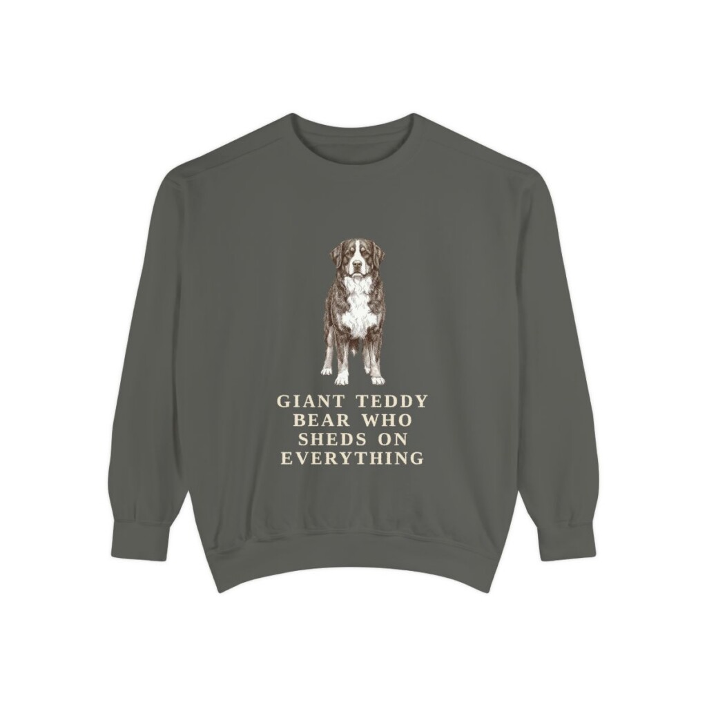 Bernese Mountain Dog Humor Sweatshirt, Pepper, front view