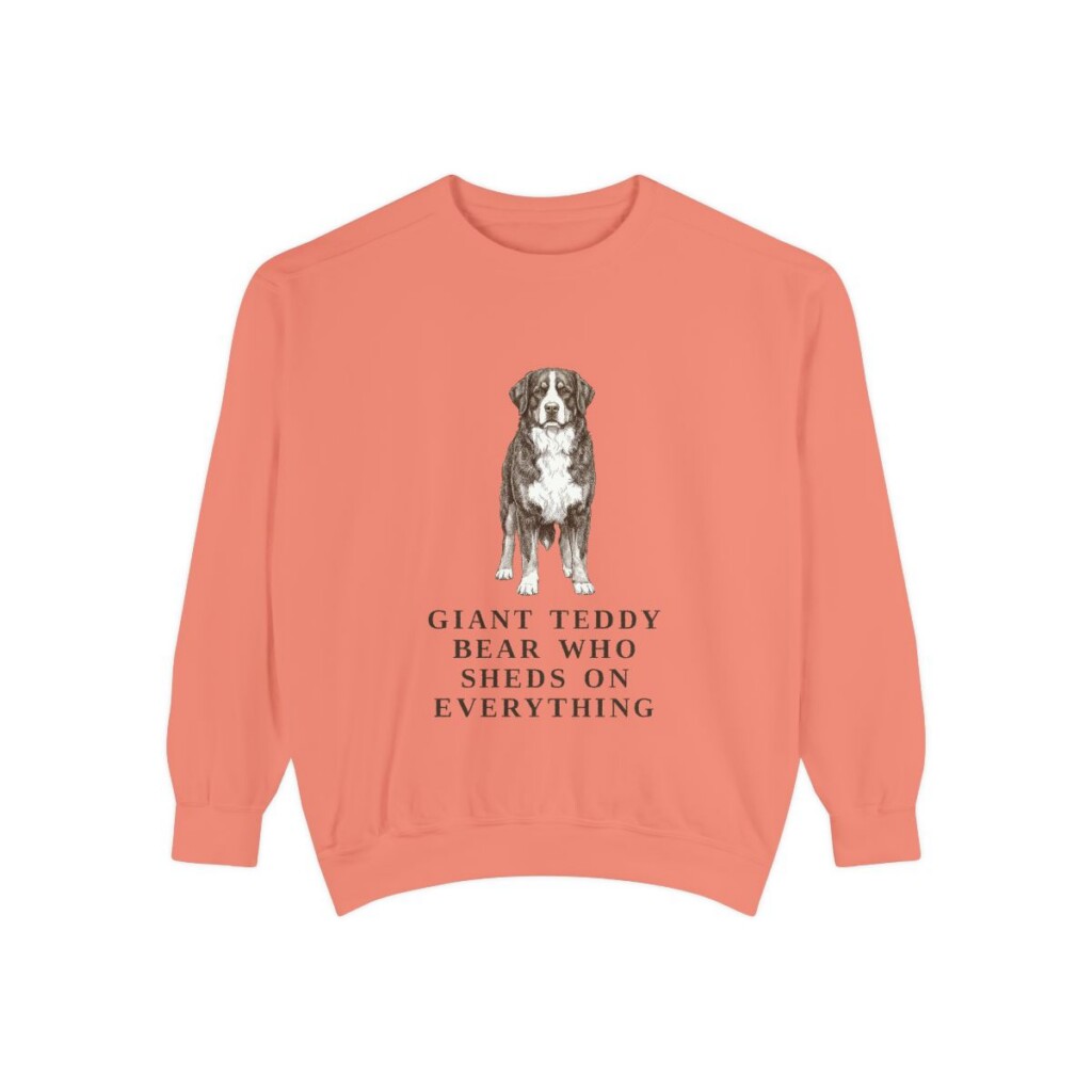 Bernese Mountain Dog Humor Sweatshirt, Terracotta, front view