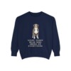Bernese Mountain Dog Humor Sweatshirt, True Navy, front view