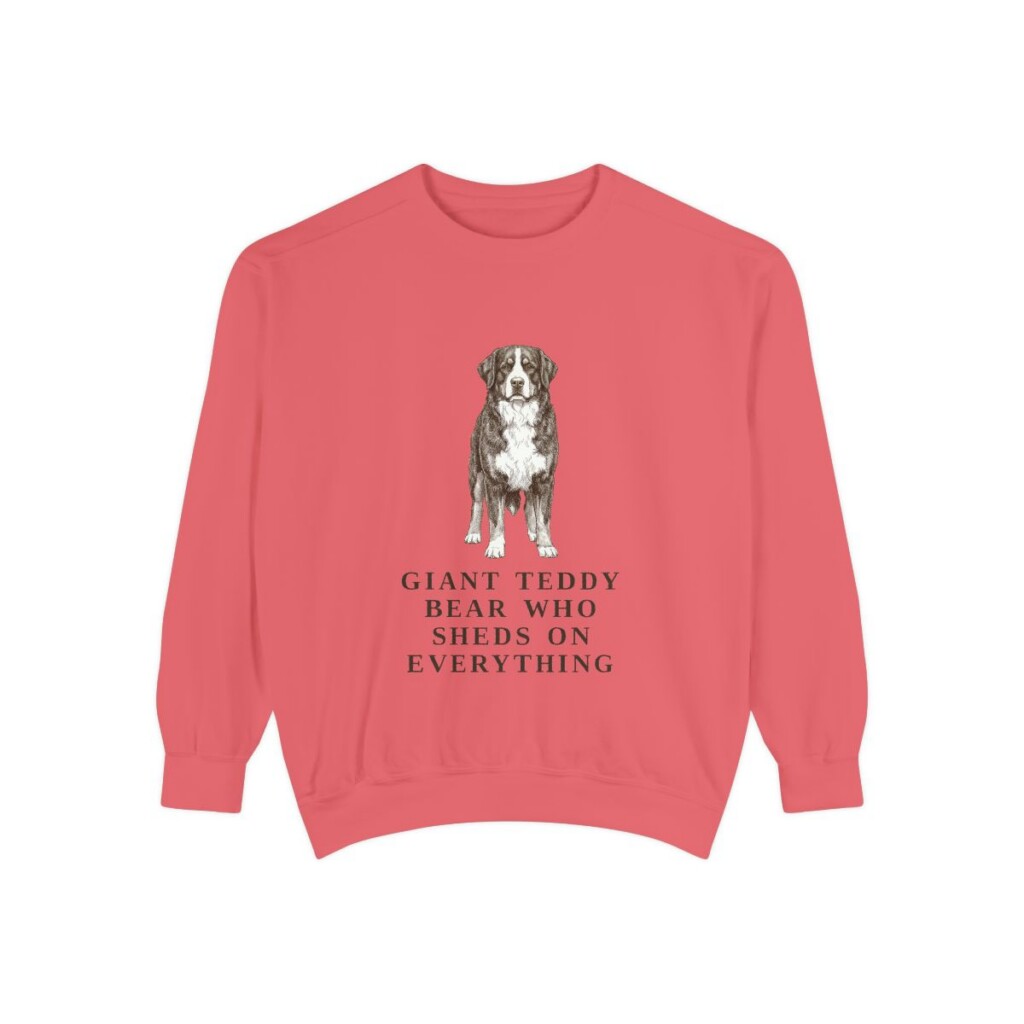 Bernese Mountain Dog Humor Sweatshirt, Watermelon, front view