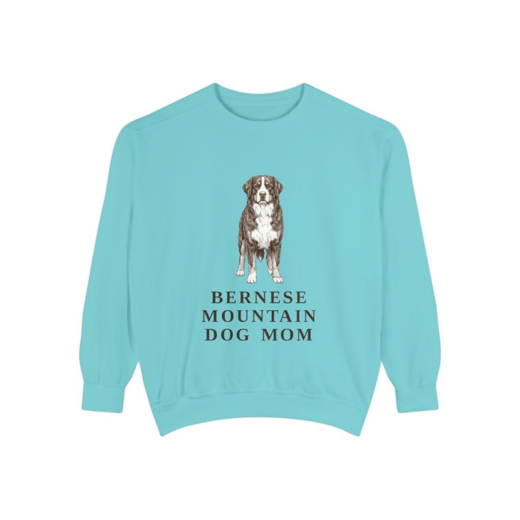Bernese Mountain Dog Mom Sweatshirt, Chalky Mint, front view
