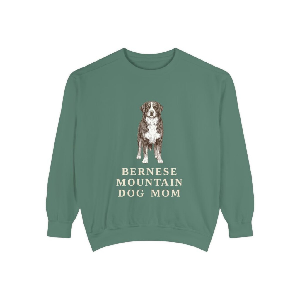 Bernese Mountain Dog Mom Sweatshirt, Light Green, front view