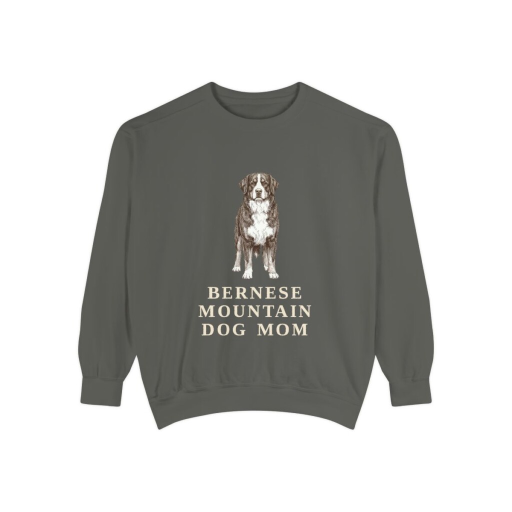 Bernese Mountain Dog Mom Sweatshirt, Pepper, front view