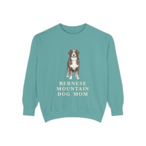 Bernese Mountain Dog Mom Sweatshirt, Seafoam, front view