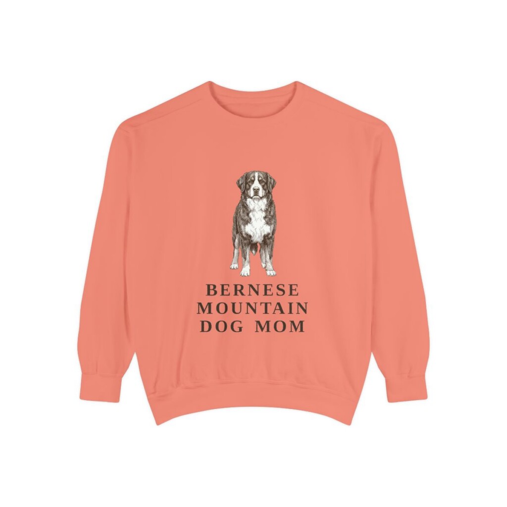Bernese Mountain Dog Mom Sweatshirt, Terracotta, front view