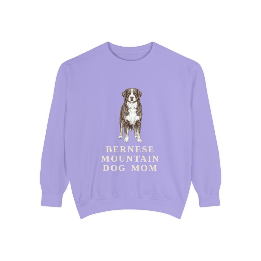 Bernese Mountain Dog Mom Sweatshirt, Violet, front view